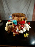 Apple Pickers Basket Full Of Stuffed Animals