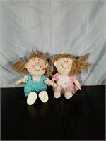 (2) Little Girl Plush Dolls
