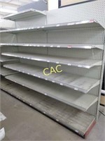 2 Sections of Metal Store Shelving (One Sided)