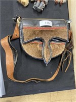 Vintage leather & fur purse.