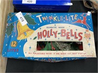 Vintage Holly Bells Twinkle lights.