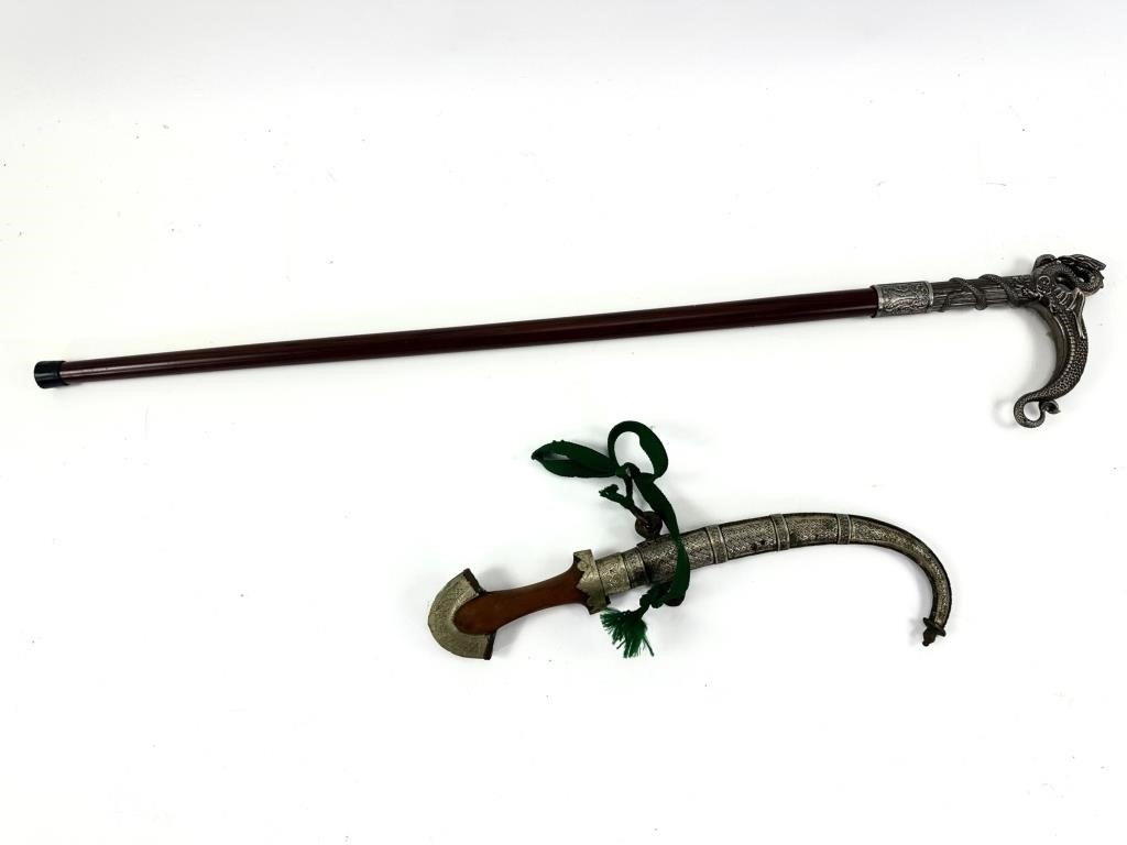 North African Dagger and a Decorative Sword Cane