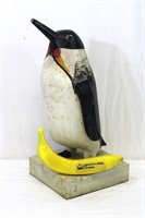 Vintage Wood Folk Carving Emperor Penguin