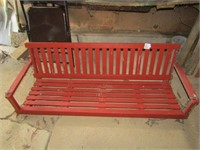 RED PAINTED PORCH SWING