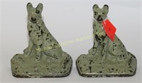 PAIR VINTAGE CAST IRON DOG BOOKENDS
