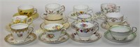 TWELVE ENGLISH CUPS AND SAUCERS