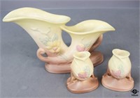 Hull "Magnolia" Vase & Candle Holders