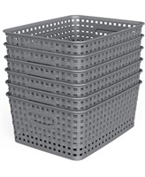 WYT Weave Storage Organizer Baskets, Grey