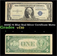 1935G $1 Blue Seal Silver Certificate Grades vf++