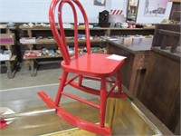 Small Child's Red Wooden Rocking Chair NO SHIPPING
