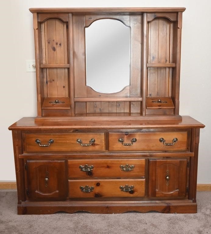 Vintage Pine Dresser w/ Mirror