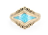 S.W. / N.A. Style Turquoise Foliated Ring