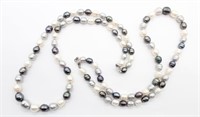 2 White & Tahitian Circle Pearl Necklace