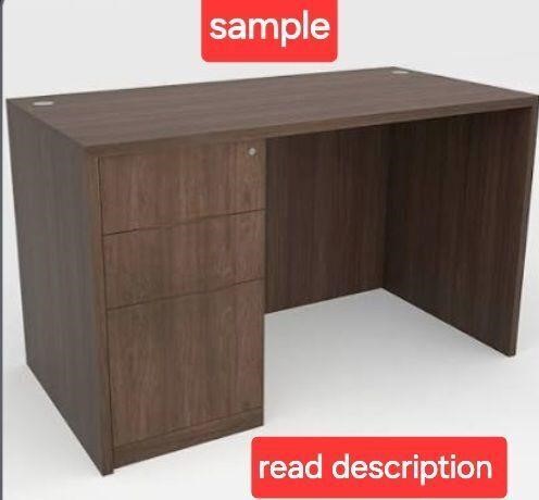 Modern Walnut Single Pedestal Desk 48"x 24"x 29"