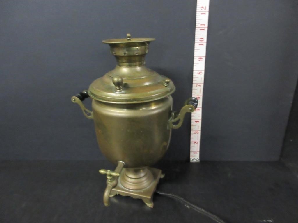 VINTAGE ELECTRIC SAMOVAR BRASS COFFEE POT