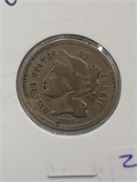 1866 THREE CENT NICKEL