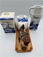 Vintage Delft Wall Mounted Coffee Grinder