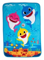 R1037  Baby Shark Musical Blue Throw Blanket