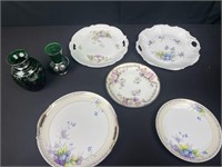 Five hand painted plates to marked Nippon one