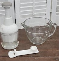 3pcs pampered chef - chopper, bowl, and opener