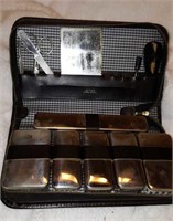 Men's Grooming set in leather holder, West Germany