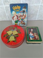 D5) (3) Vintage Holiday Tins, Keebler and Oreo