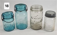 Lot of (4) Early Fruit Jars