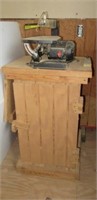 AMT scroll saw on homemade stand with underneath