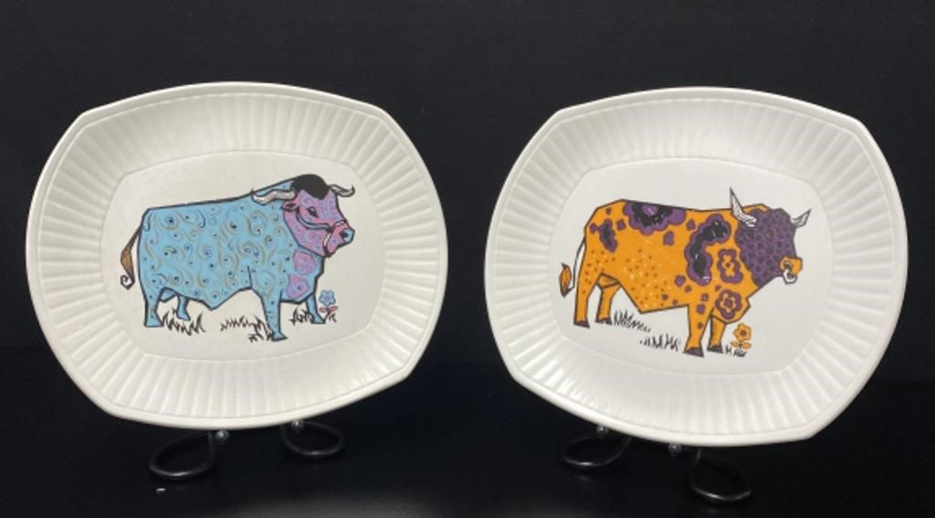 2 Beefeater Washington Pottery Steak Platters