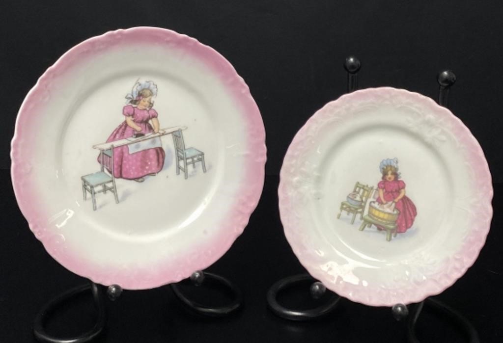 2 Antique Collectible "Sunbonnet Ladies" Plates