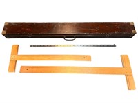 Group of 4 Measuring Tools w/ Wood Box