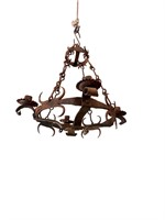 French Round Band Iron Light Fixture w/ Wavy Cups