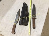 2 reproduction (maybe hand made) Bowie knife one