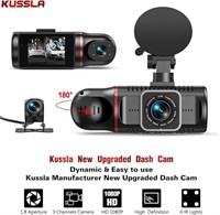 3 Channel Dash Cam Front and Rear FHD 1080P Dash C