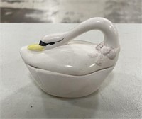 White Lidded Swan Bowl