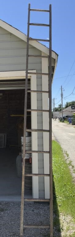 Approximate 12 foot craft wooden ladder