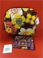 Vera Bradley plastic lined cosmetic bag and coin