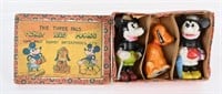 MICKEY MOUSE 3 PALS BISQUE SET w/ BOX