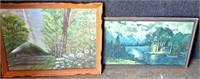 2 VINTAGE LITHO FRAMED SCENIC WALL PICTURES