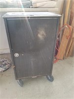 651- Metal Rolling Cabinet Storage Bin