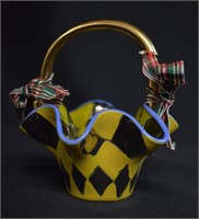 MacKenzie Childs Ltd. Harlequin Glass Basket