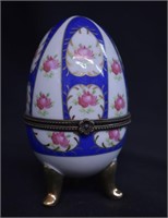 Hand Painted France Limoges Egg Trinket Box