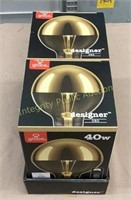 2ct Globe 40W Gold Oro Designer Bulb