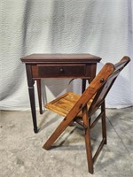 Antique Singer Sewing Machine and Folding Chair
