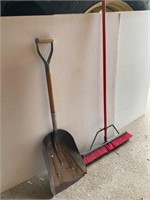 Grain shovel and push broom