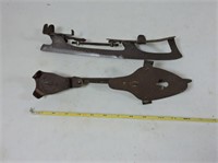 Antique adjustable ice skates clover cut outs