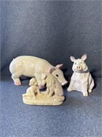 Ceramic Pig, Pig statue, child and dog
