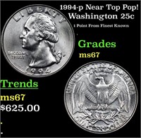 1994-p Washington Quarter Near Top Pop! 25c Graded