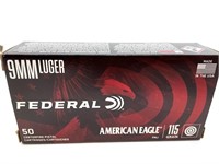 (50) Rounds 9mm Federal 115 gr FMJ
