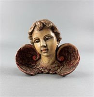 Carved Victorian Style Wood & Gesso Cupid Bust